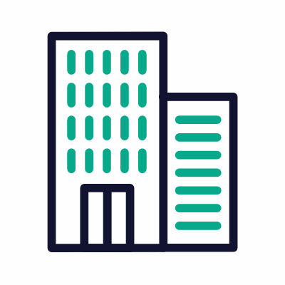 Buildings, Animated Icon, Outline
