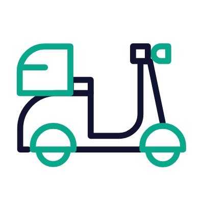 Scooter, Animated Icon, Outline