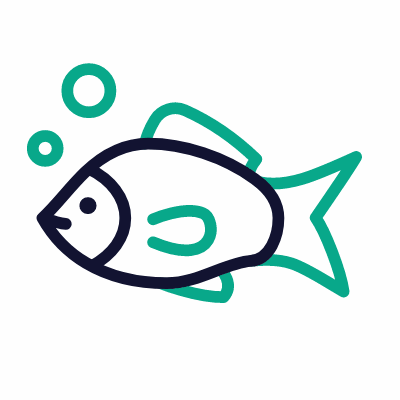 Fish, Animated Icon, Outline