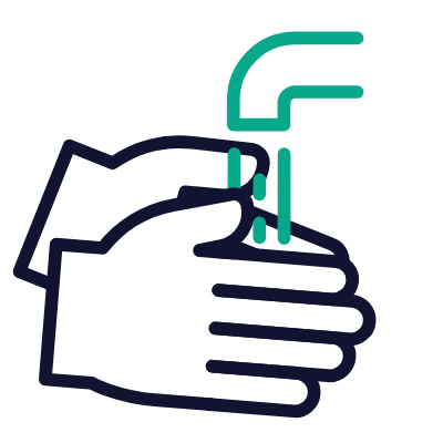 Rinsing hands, Animated Icon, Outline