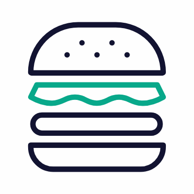Burger, Animated Icon, Outline