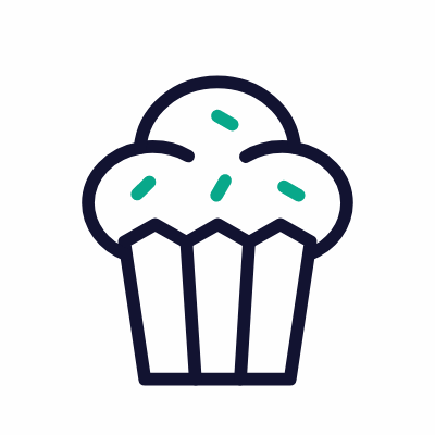 Cupcake, Animated Icon, Outline