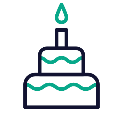 Birthday cake, Animated Icon, Outline