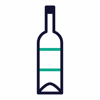 Wine bottle, Animated Icon, Outline