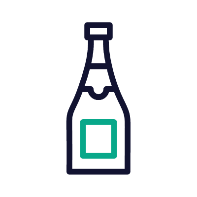 Champagne, Animated Icon, Outline