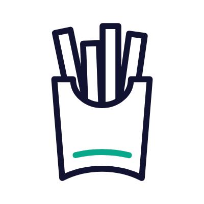 French fries, Animated Icon, Outline