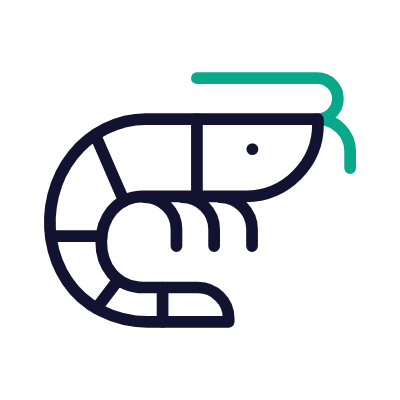 Shrimp, Animated Icon, Outline