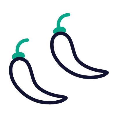 Chili peppers, Animated Icon, Outline