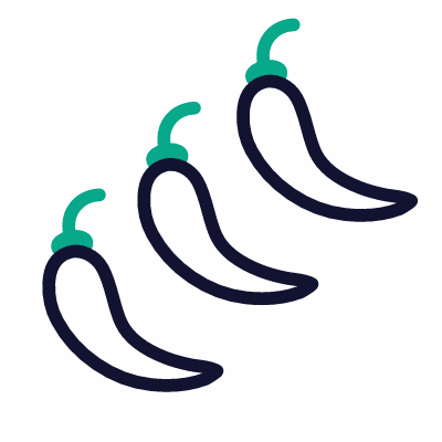 Chili peppers, Animated Icon, Outline