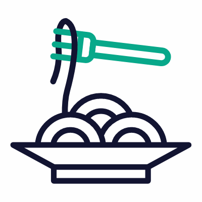 Pasta, Animated Icon, Outline