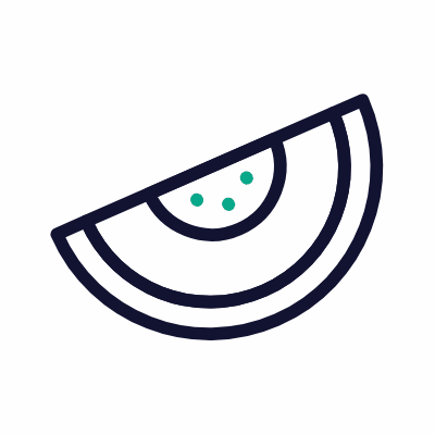 Melon, Animated Icon, Outline
