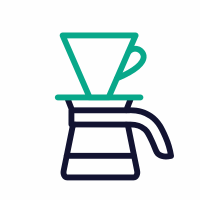 Dripper coffee, Animated Icon, Outline