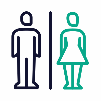 Toilet, Animated Icon, Outline