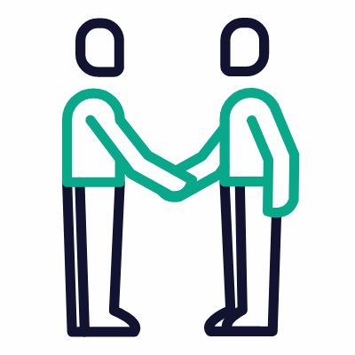 Handshake, Animated Icon, Outline