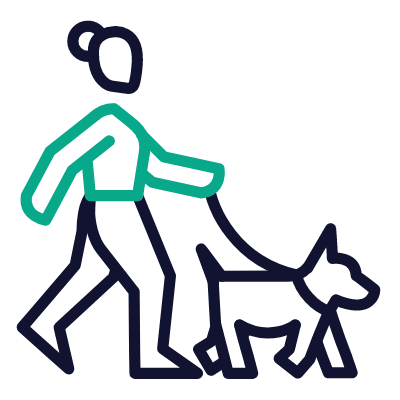 Dog walk, Animated Icon, Outline