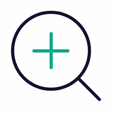 Magnifier, Animated Icon, Outline