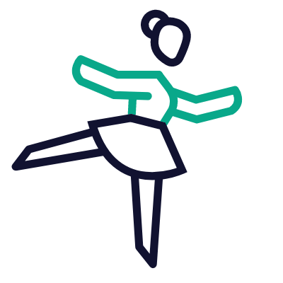 Ballet dancer, Animated Icon, Outline