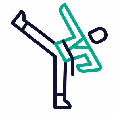 Karate, Animated Icon, Outline
