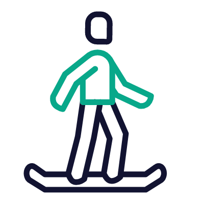 Snowboard, Animated Icon, Outline