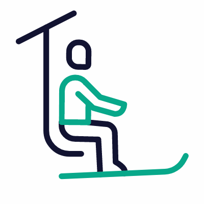 Ski lift, Animated Icon, Outline