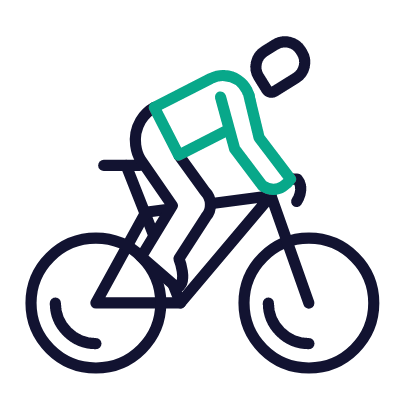Biking, Animated Icon, Outline