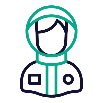 Spaceman, Animated Icon, Outline