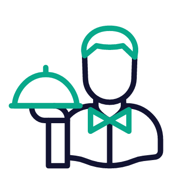Waiter, Animated Icon, Outline