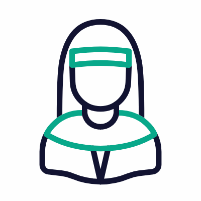 Nun, Animated Icon, Outline
