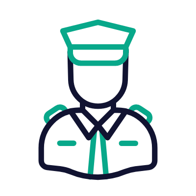 Policeman, Animated Icon, Outline