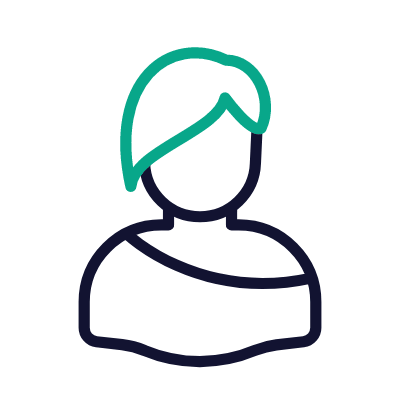 Short Hair, Animated Icon, Outline