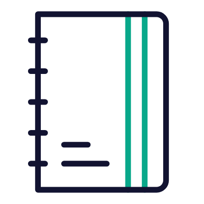 Notebook, Animated Icon, Outline