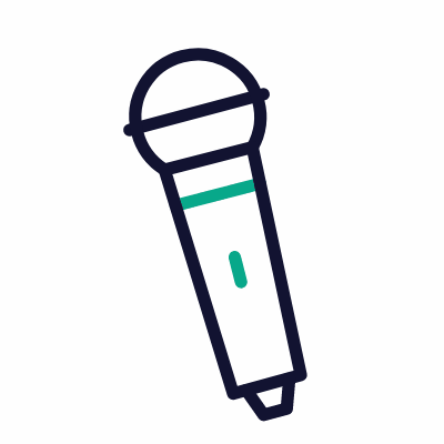 Microphone, Animated Icon, Outline