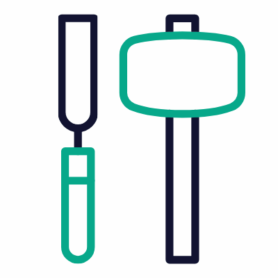 Hammers, Animated Icon, Outline