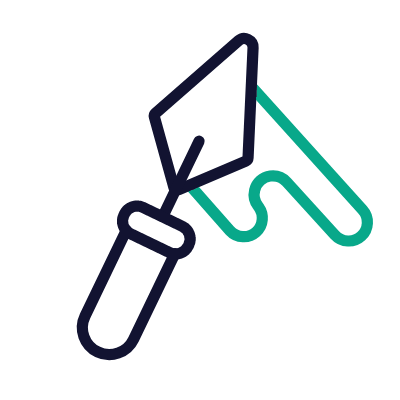 Trowel, Animated Icon, Outline