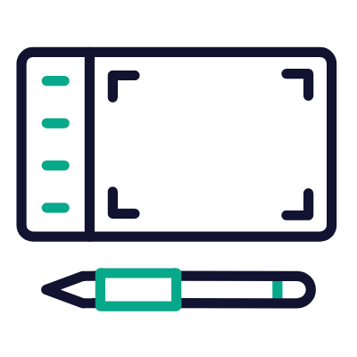 Drawing tablet, Animated Icon, Outline