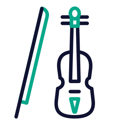 Violin, Animated Icon, Outline
