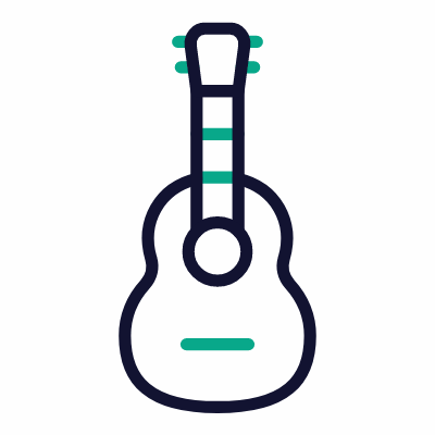 Guitar, Animated Icon, Outline