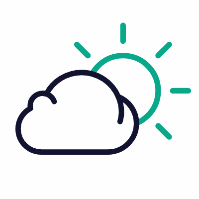 Cloudy day, Animated Icon, Outline