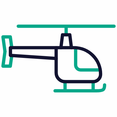 Helicopter, Animated Icon, Outline