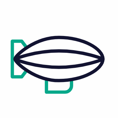 Zeppelin, Animated Icon, Outline