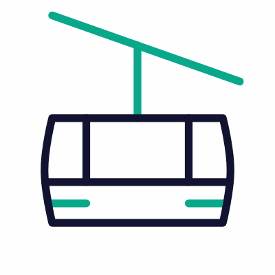 Ski lift, Animated Icon, Outline