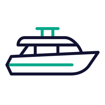 Yacht, Animated Icon, Outline
