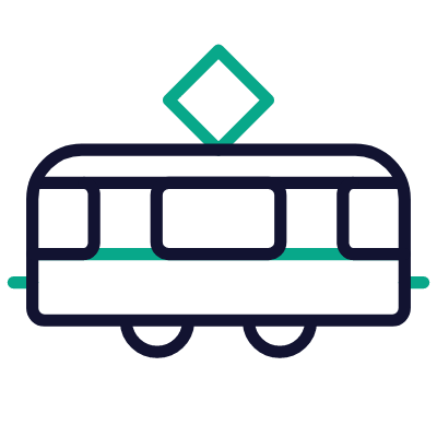 Tram, Animated Icon, Outline