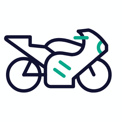 Motorcycle, Animated Icon, Outline