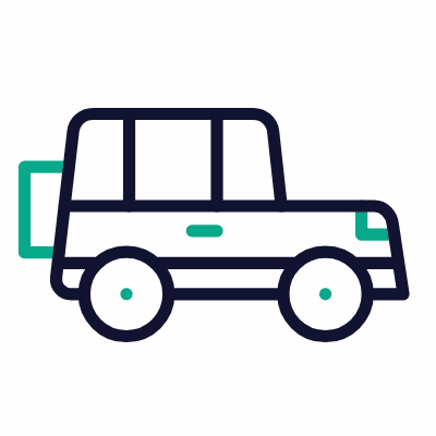 4x4 Car, Animated Icon, Outline