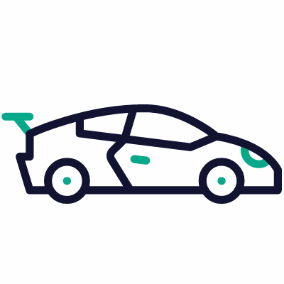 Sport car, Animated Icon, Outline