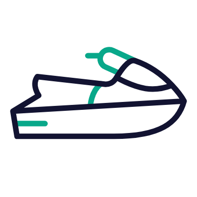 Water jet ski, Animated Icon, Outline