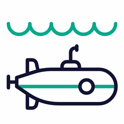 Submarine, Animated Icon, Outline