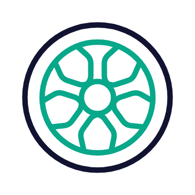 Wheel, Animated Icon, Outline