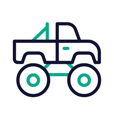 Monster truck, Animated Icon, Outline